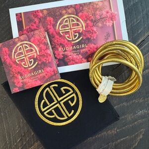 Budha Girl Gold Bangle Set of Nine Bracelets